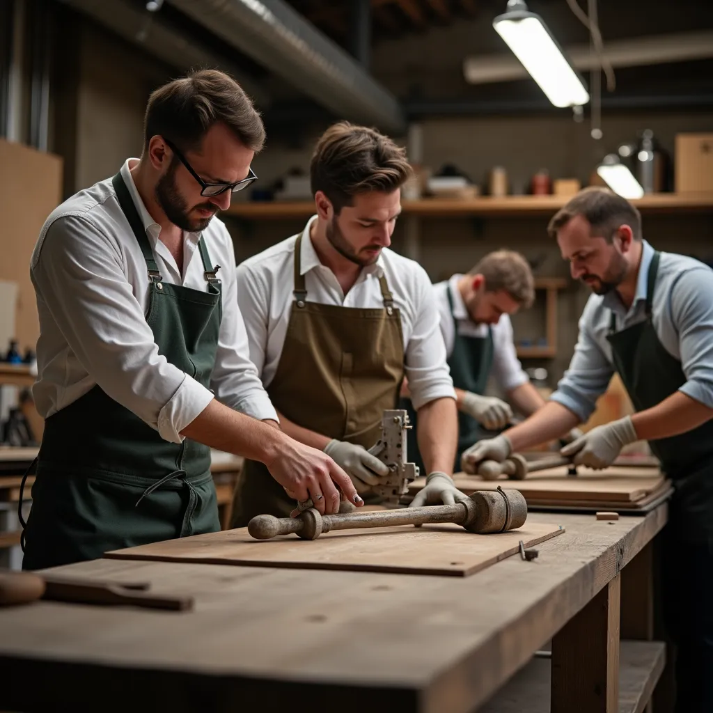 Vintage Uhrenreparaturwerkstatt mit stilvollem Ambiente.